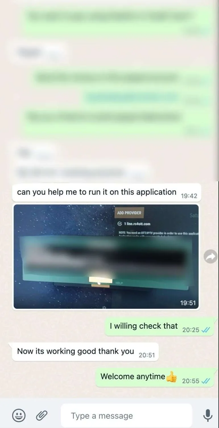 Marinios IPTV customer support conversation 6